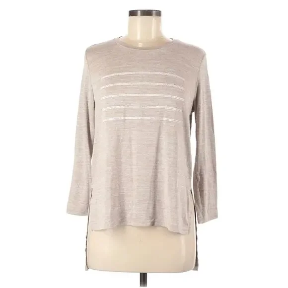 ZARA The World Is My Catwalk high low slub knit graphic tee Size S - Picture 7 of 7